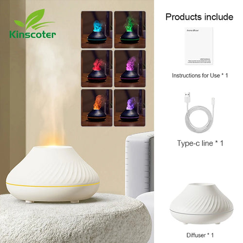Kinscoter Volcanic Aroma Diffuser Essential Oil Lamp 130ml USB