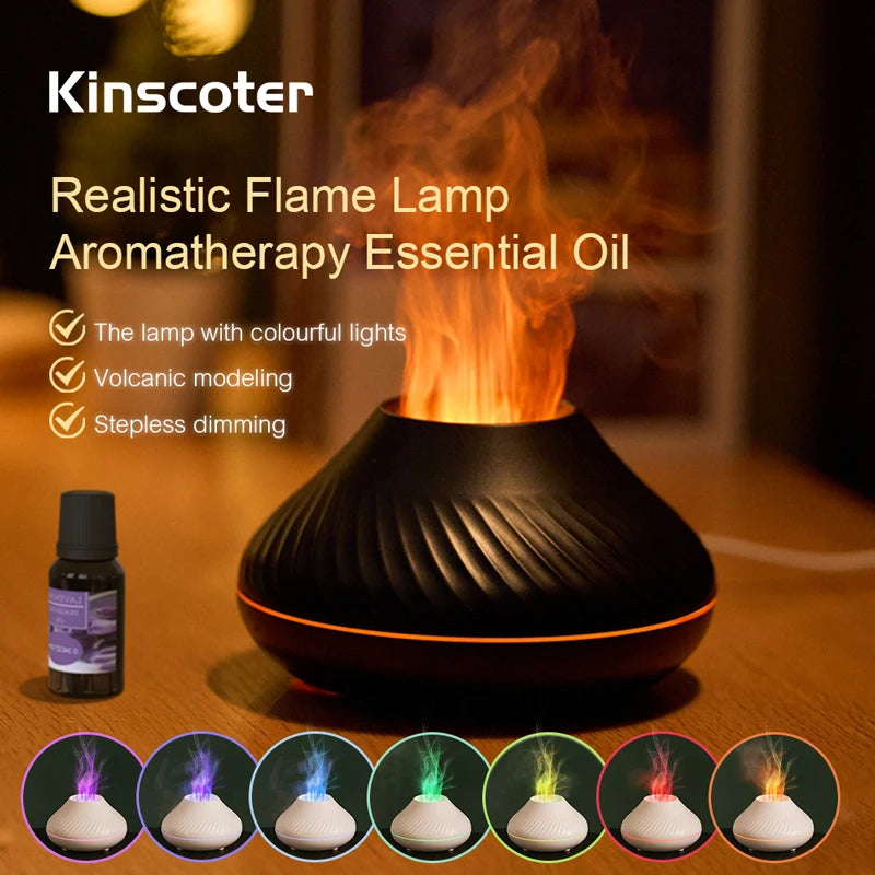 Kinscoter Volcanic Aroma Diffuser Essential Oil Lamp 130ml USB