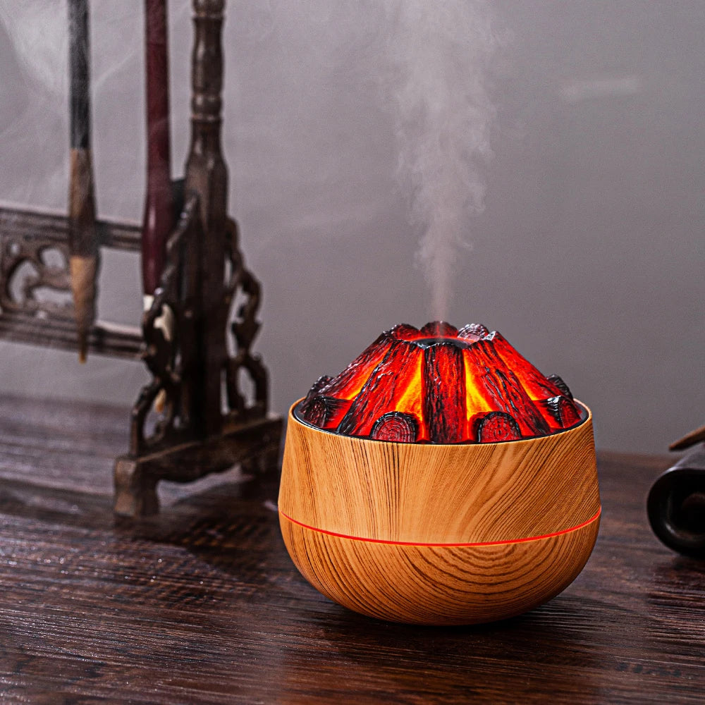 2025 New 300ML Artificial Charcoal Fire Air Humidifier Aroma Diffuser