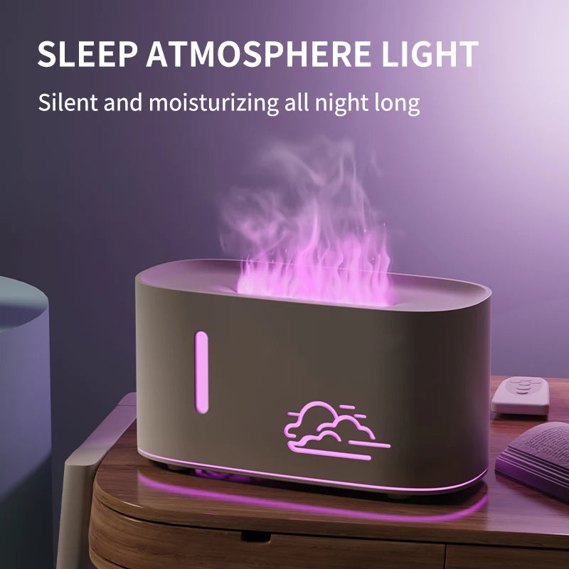 Cloud simulation colorful gradient flame aroma diffuser home hotel