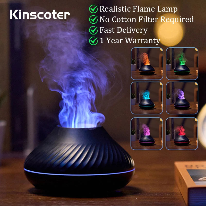 Kinscoter Volcanic Aroma Diffuser Essential Oil Lamp 130ml USB