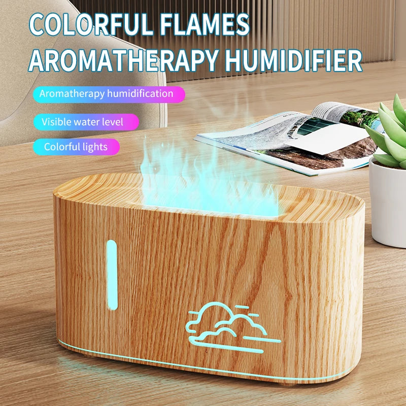 Cloud simulation colorful gradient flame aroma diffuser home hotel