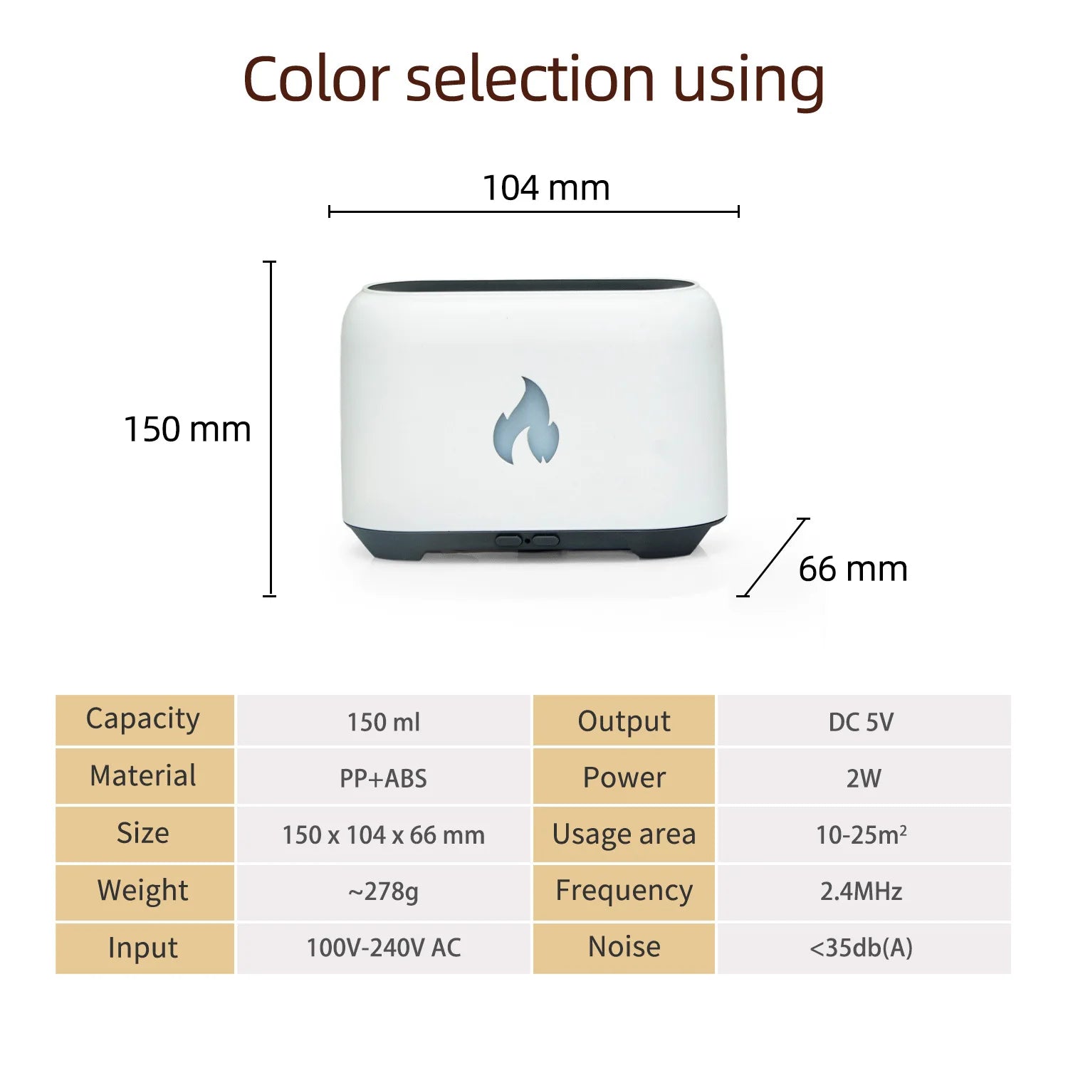 7 Colorful Simulation Flame Diffuser USB Plug-in Fragrance Office Home