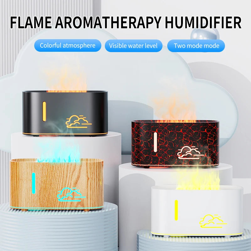 Cloud simulation colorful gradient flame aroma diffuser home hotel