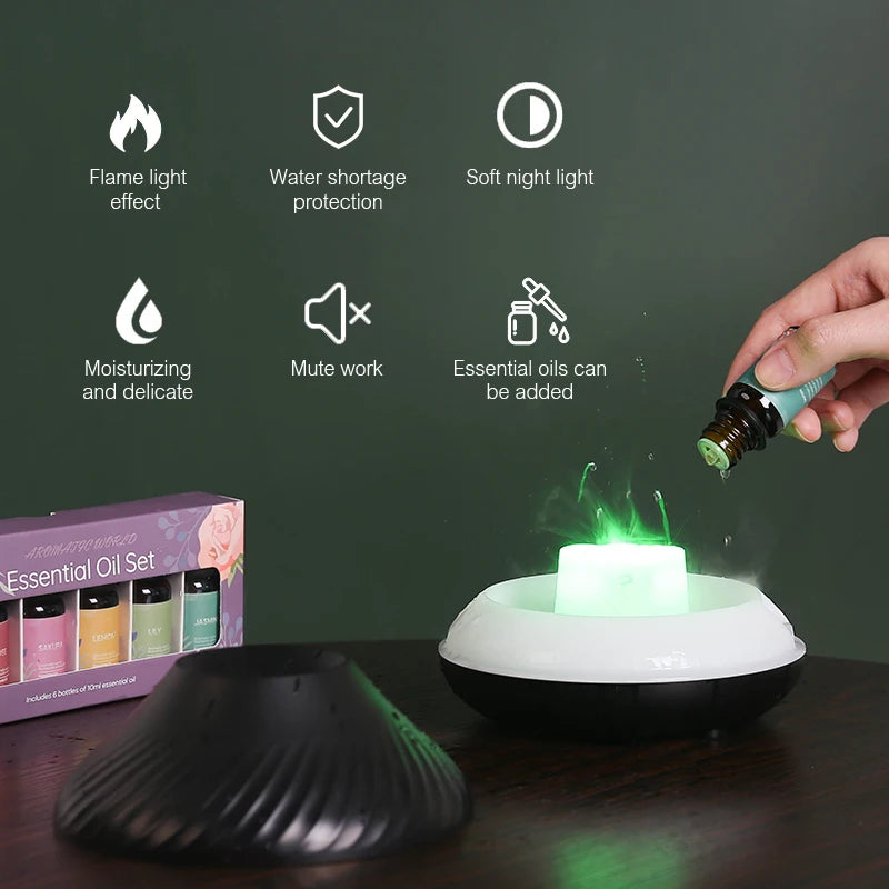 Kinscoter Volcanic Aroma Diffuser Essential Oil Lamp 130ml USB