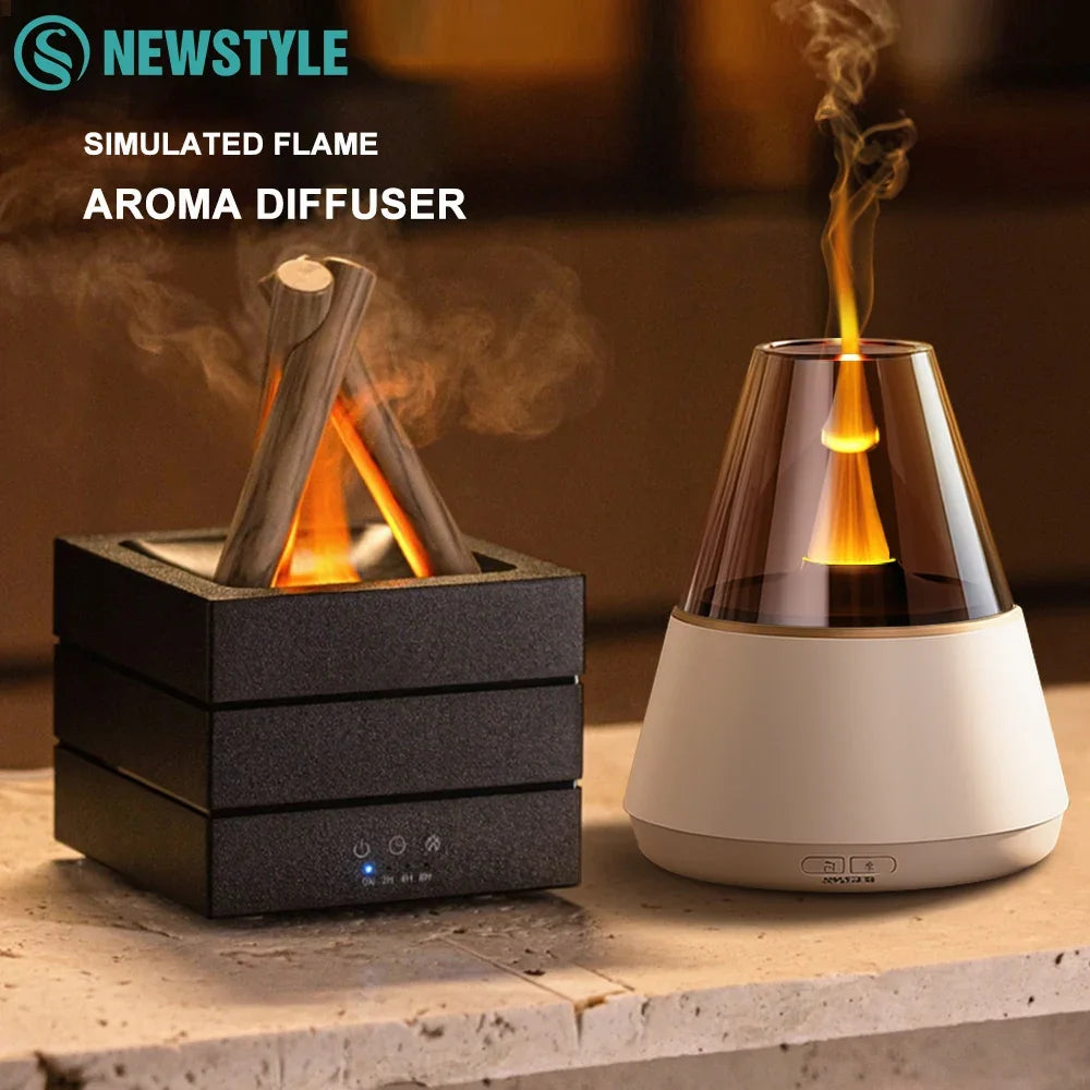 NEWSTYLE Simulated Flame Aroma Diffuser Bonfire Air Humidifier