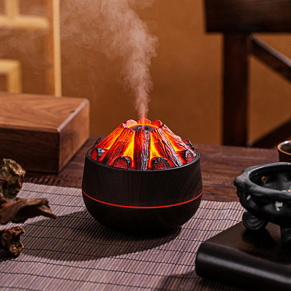 2025 New 300ML Artificial Charcoal Fire Air Humidifier Aroma Diffuser