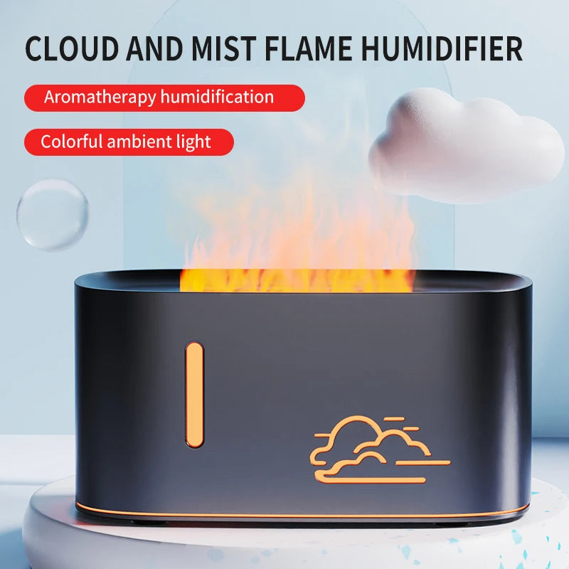 Cloud simulation colorful gradient flame aroma diffuser home hotel