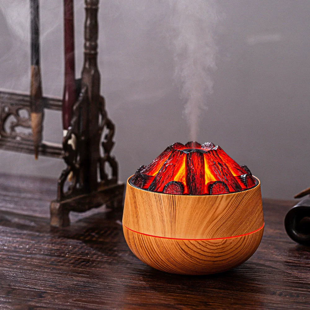 Charcoal Flame Humidifier, Aromatherapy Essential Oil Diffuser, 300ml