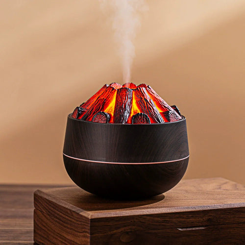 Charcoal Flame Humidifier, Aromatherapy Essential Oil Diffuser, 300ml