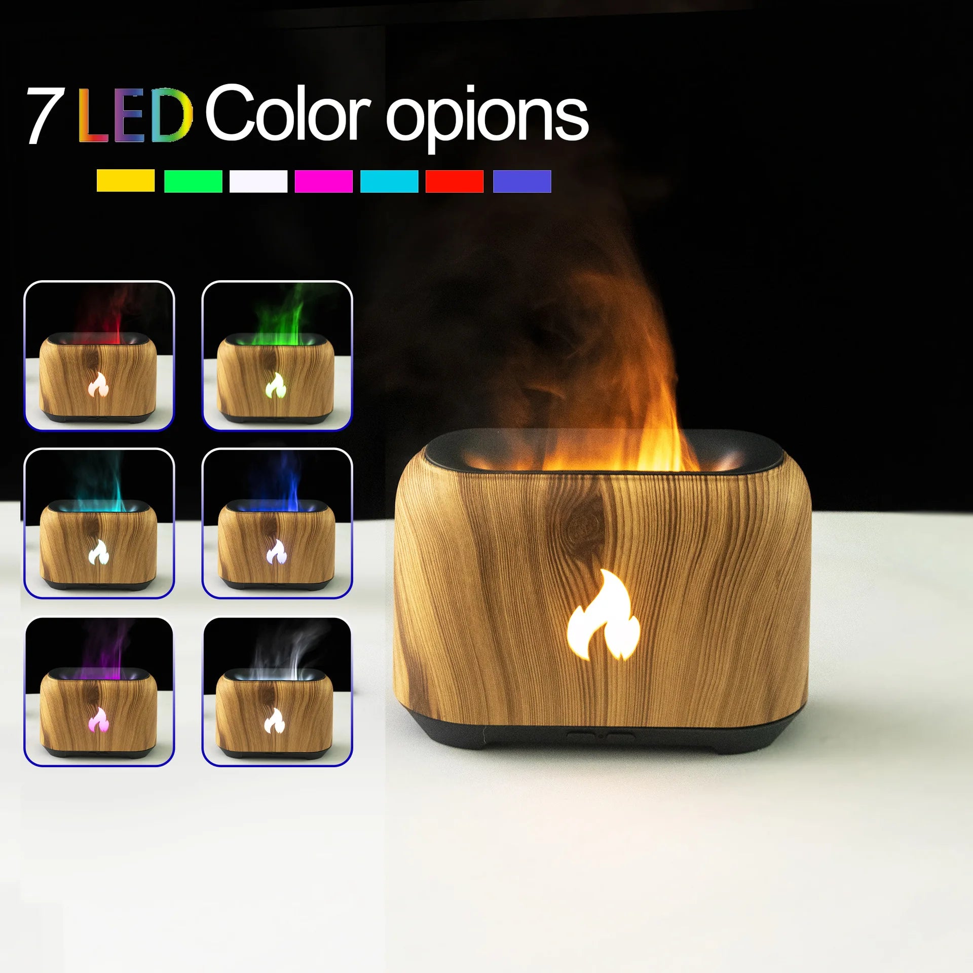 7 Colorful Simulation Flame Diffuser USB Plug-in Fragrance Office Home